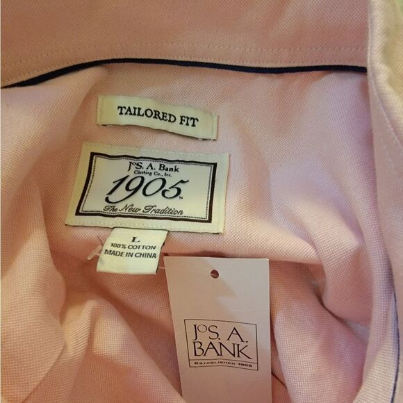 🆕️👔Jos. A. Bank 1905 Tailored Fit Dress Shirt, Pink - Sz L - Picture 8 of 8